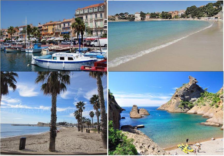 T2, Jardin, Veranda Chambre, Climatisation, Parking Privatif, Proche A Pied Centre, Plage, Gare, Pour 3 Adultes Ou 2 Adultes Avec 2 Enfants Bandol Zewnętrze zdjęcie